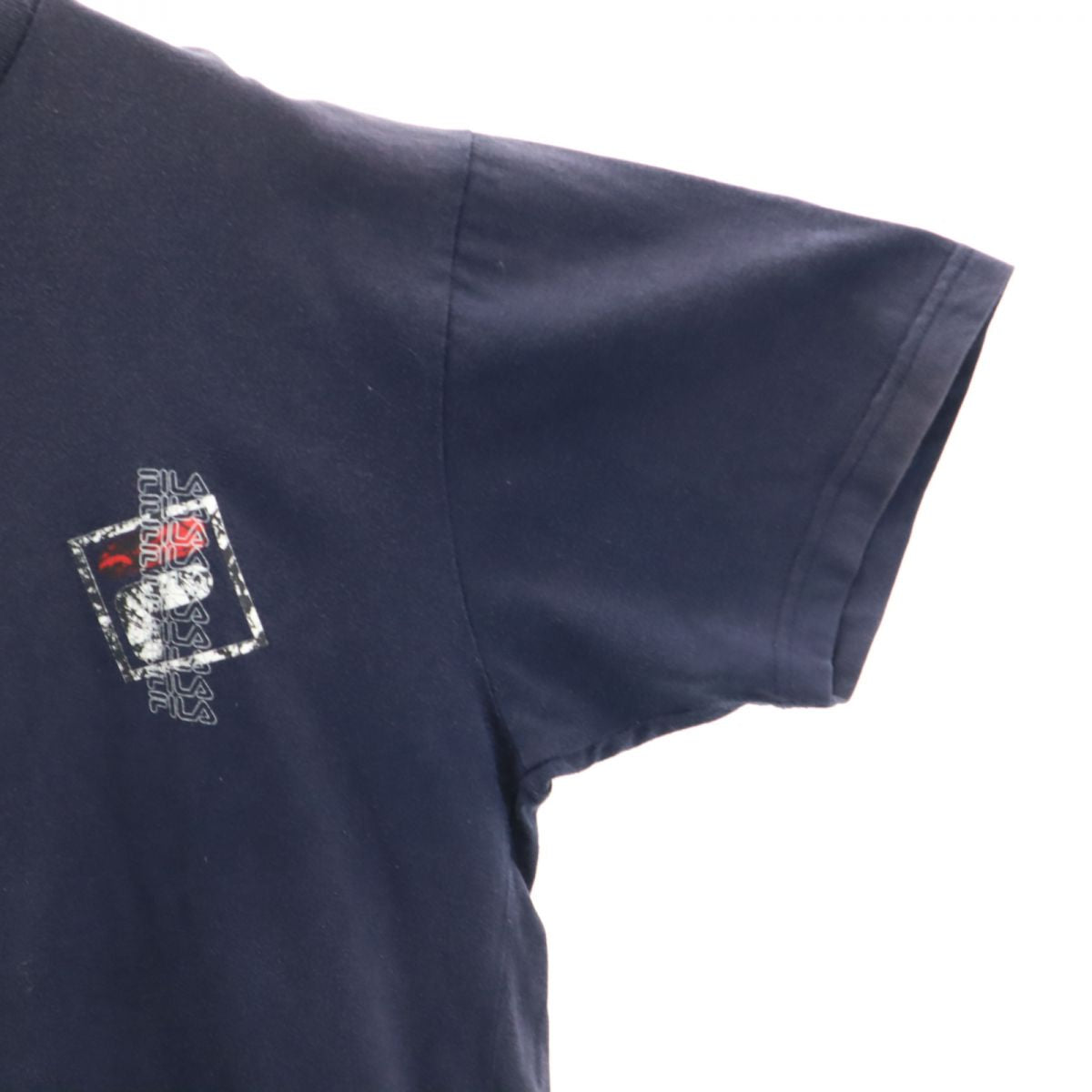 FILA フィラ オールド 両面プリント 半袖 Tシャツ L ネイビー メンズ