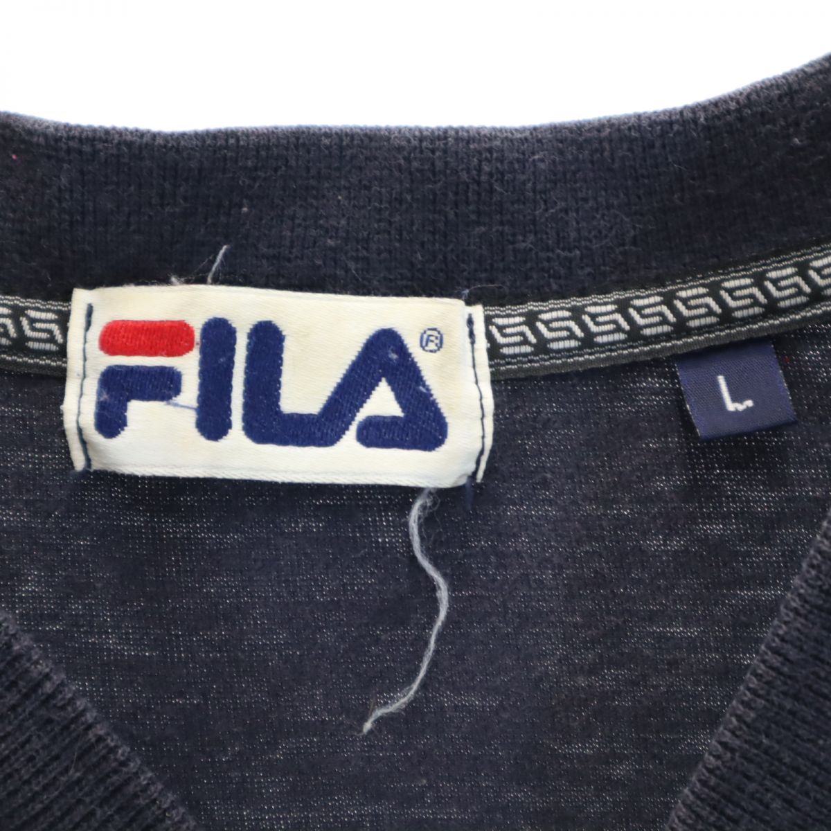 FILA フィラ オールド 両面プリント 半袖 Tシャツ L ネイビー メンズ