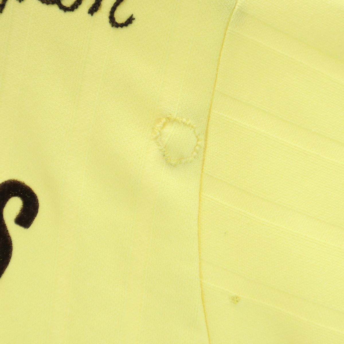 ヒルトン 70s USA製 ヴィンテージ バックプリント ストライプ地 半袖 ポロシャツ L イエロー Hilton 刺繍 メンズ