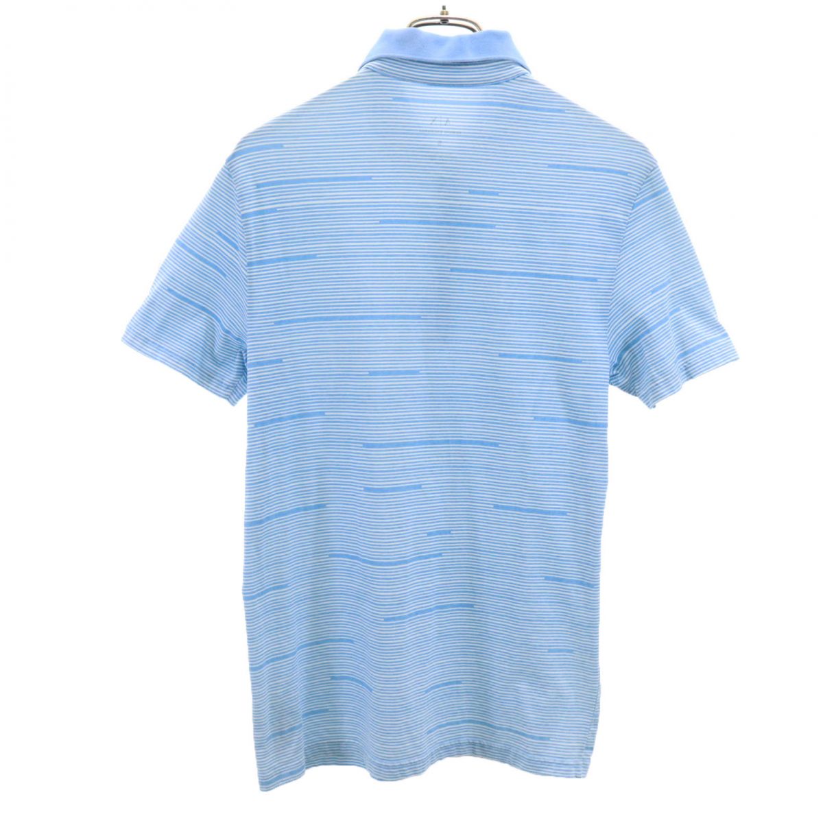 ARMANI EXCHANGE アルマーニエクスチェンジ ボーダー柄調 半袖 ポロシャツ S ブルー系 メンズ