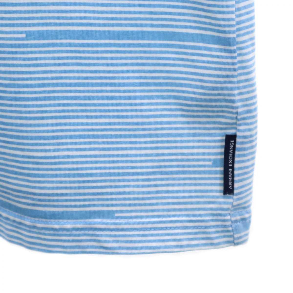 ARMANI EXCHANGE アルマーニエクスチェンジ ボーダー柄調 半袖 ポロシャツ S ブルー系 メンズ