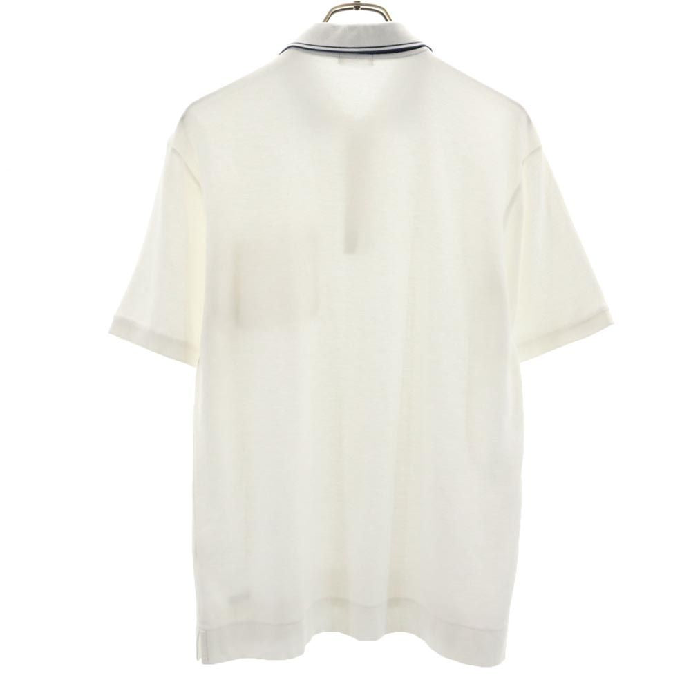 LANVIN ランバン 半袖 ポロシャツ L ホワイト系 鹿の子 メンズ