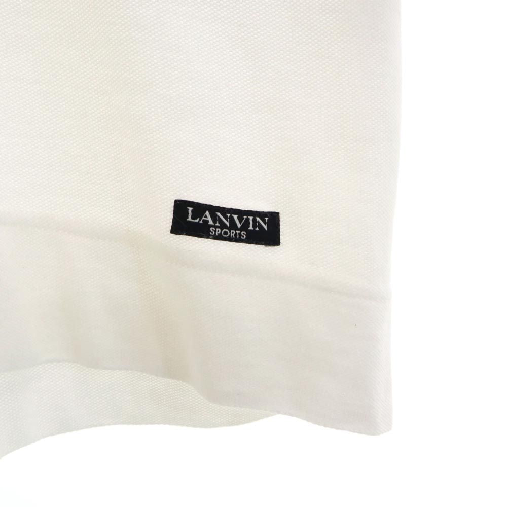 LANVIN ランバン 半袖 ポロシャツ L ホワイト系 鹿の子 メンズ
