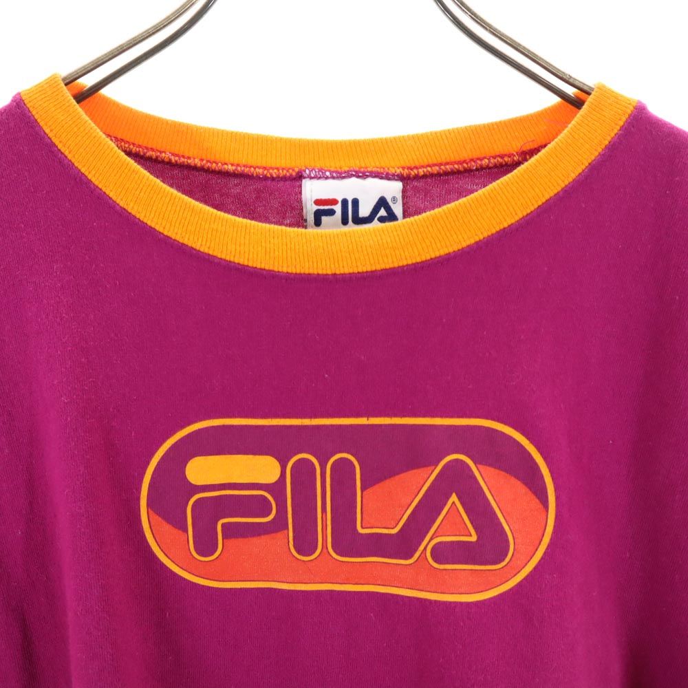 FILA フィラ 90s USA製 オールド 半袖 Tシャツ L パープル系 メンズ