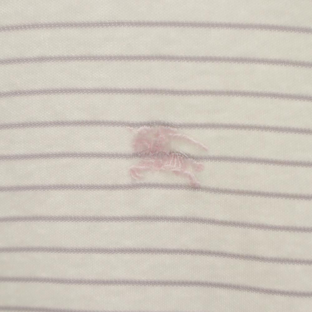 BURBERRY BLACK LABEL バーバリーブラックレーベル 日本製 三陽商会 ボーダー 半袖 カットソー 3 ホワイト系 メンズ