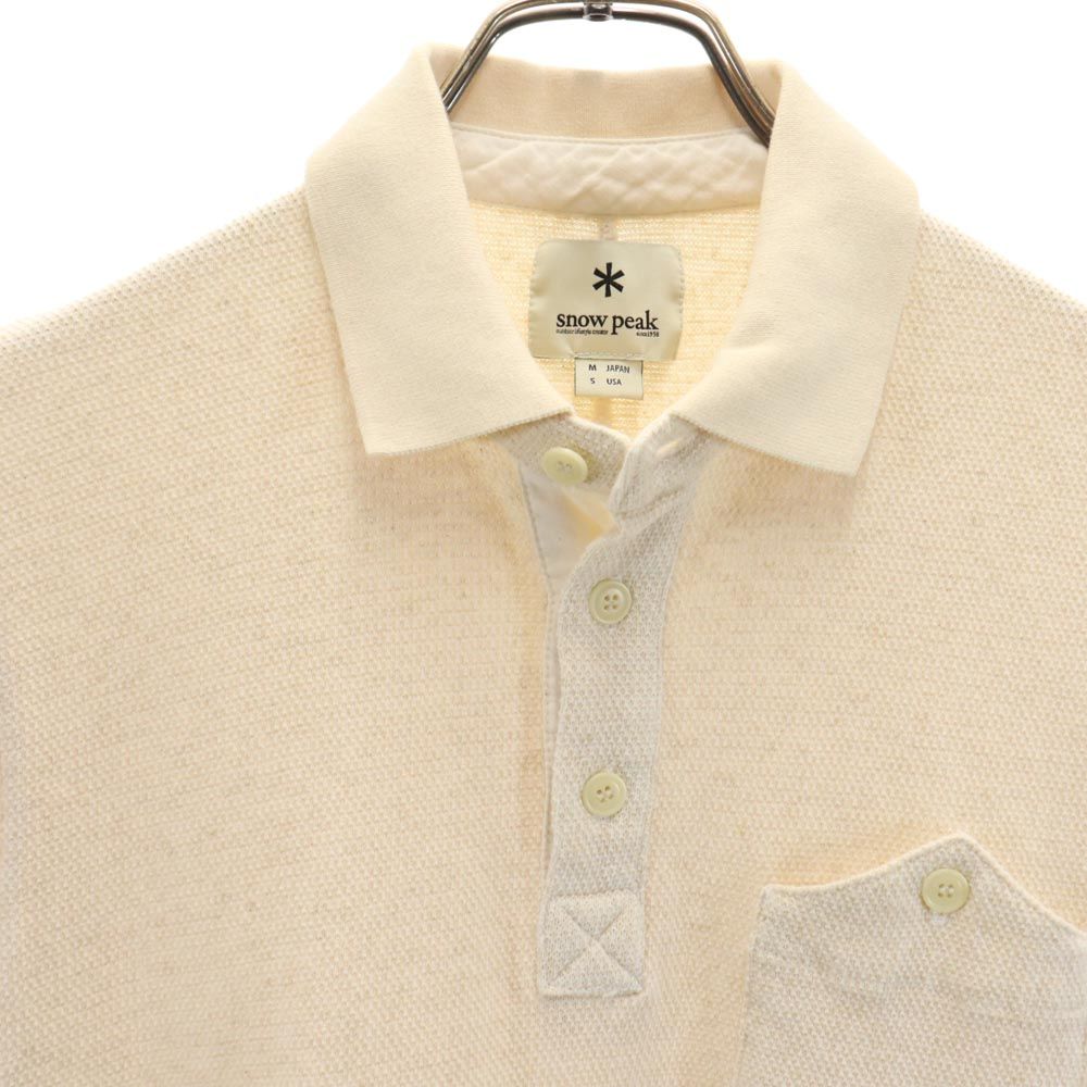 snowpeak スノーピーク 日本製 半袖 ポロシャツ M ベージュ アウトドア メンズ