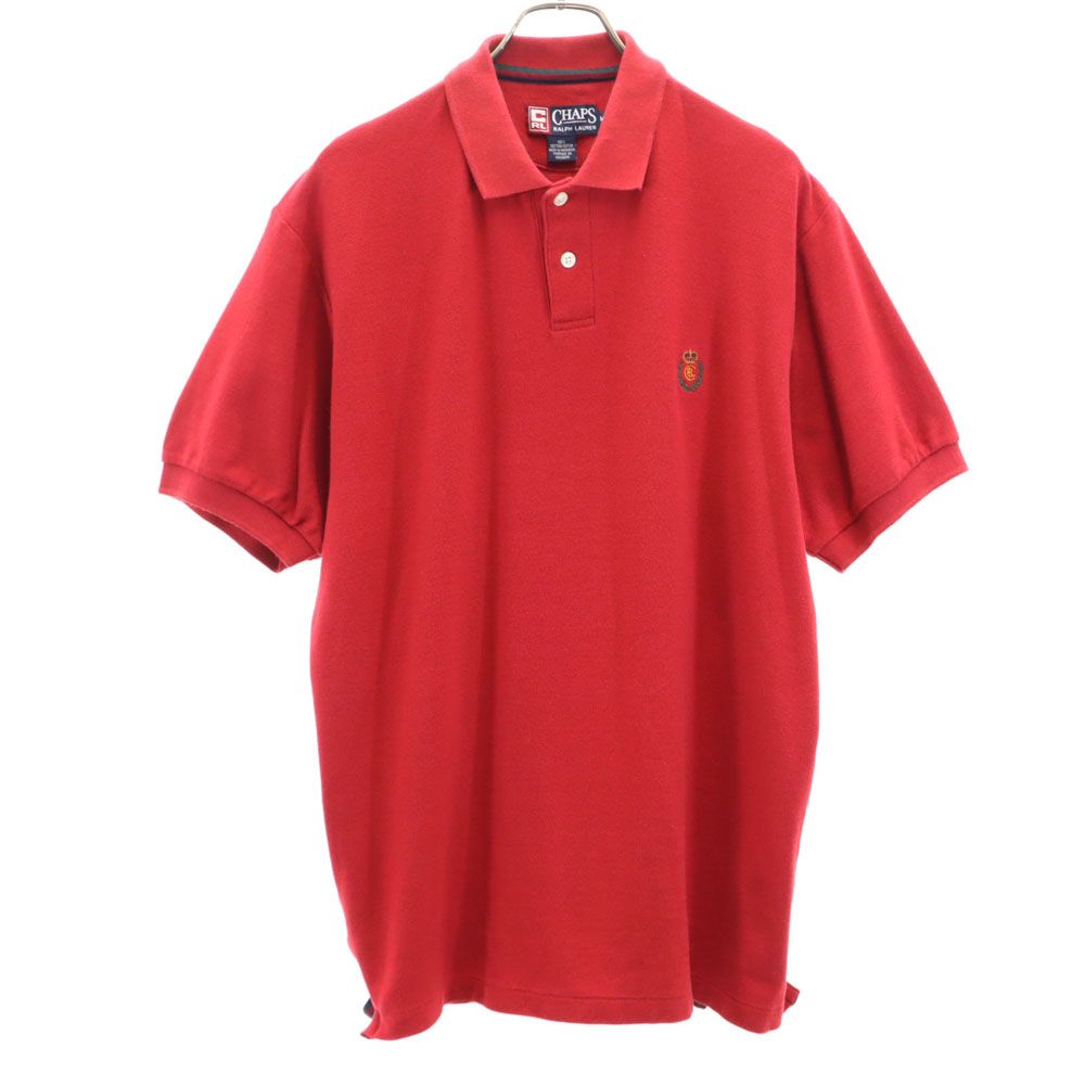 CHAPS RALPH LAUREN チャップスラルフローレン 半袖 ポロシャツ M レッド系 鹿の子 メンズ