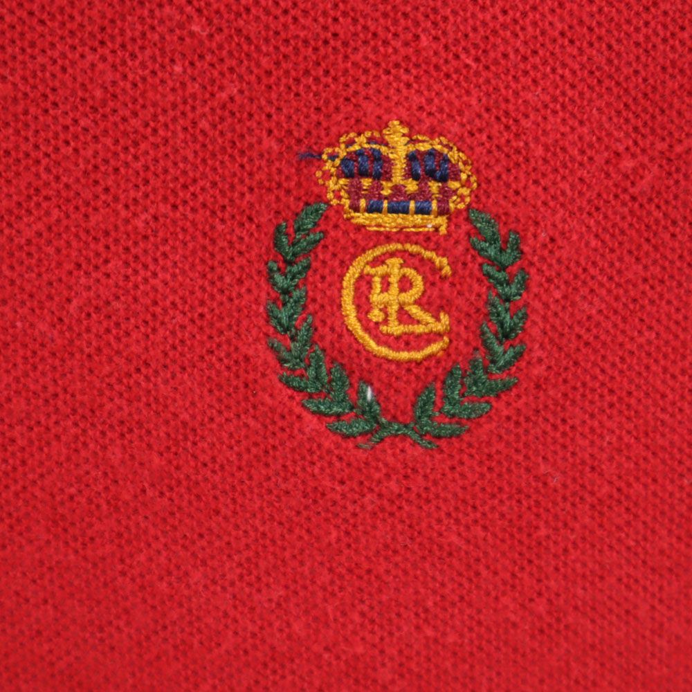 CHAPS RALPH LAUREN チャップスラルフローレン 半袖 ポロシャツ M レッド系 鹿の子 メンズ