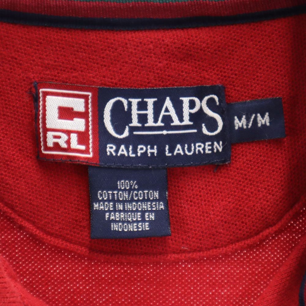 CHAPS RALPH LAUREN チャップスラルフローレン 半袖 ポロシャツ M レッド系 鹿の子 メンズ