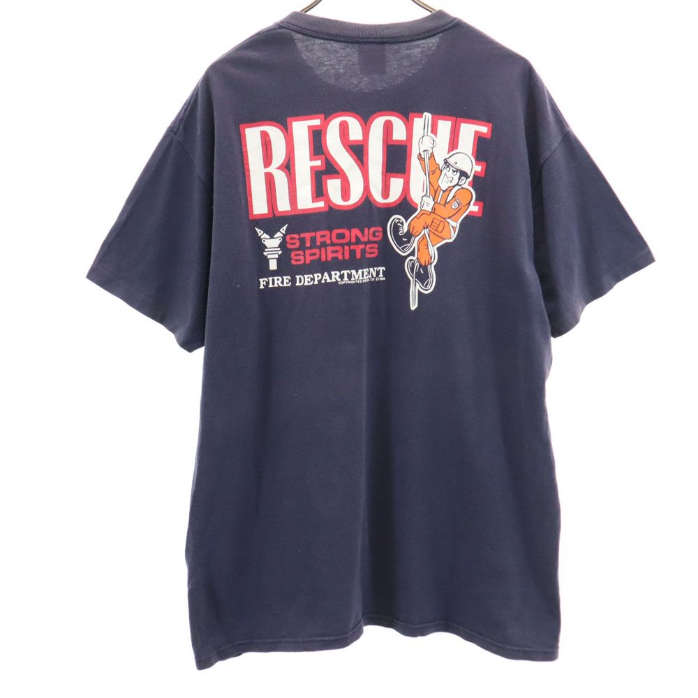 anbil アンビル 90s USA製 オールド バックプリント 半袖 Tシャツ XL ネイビー系 メンズ