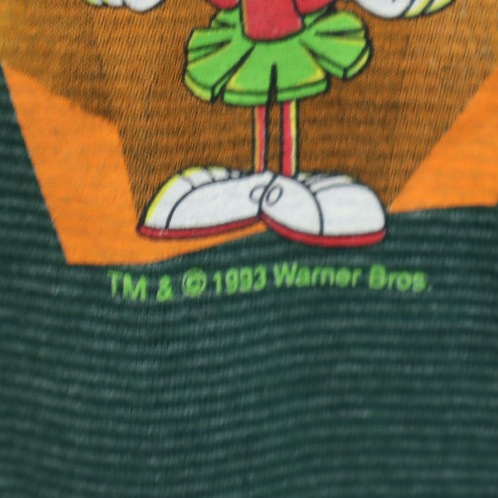 LOONEY TUNES ルーニーテューンズ 90s USA製 オールド ボーダー プリント 半袖 Tシャツ M グリーン メンズ