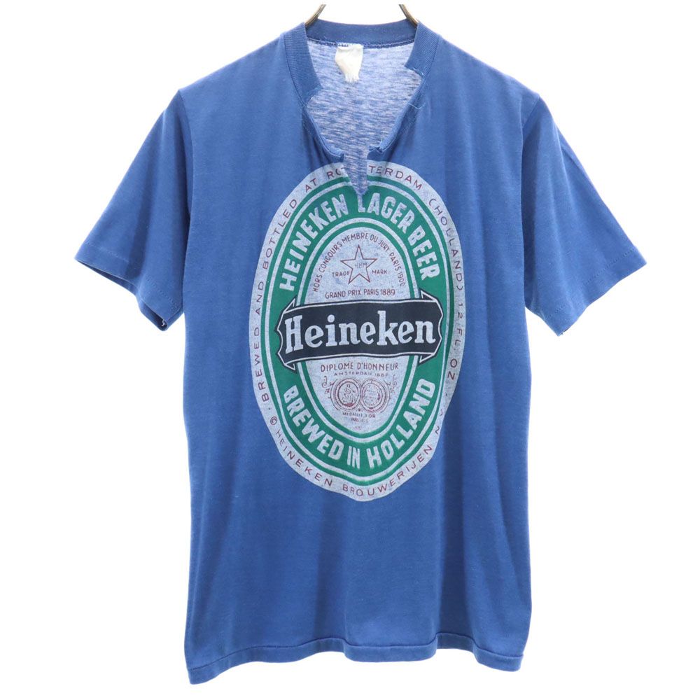 VINTAGE ヴィンテージ 70s 80s USA製 プリント 半袖 Tシャツ ブルー メンズ