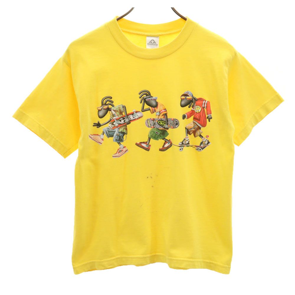 ALSTYLE APPAREL&ACTIVEWEAR アルスタイルアパレルアンドアクティブウェアー プリント 半袖 Tシャツ YOUTH RETAIL L イエロー キッズ