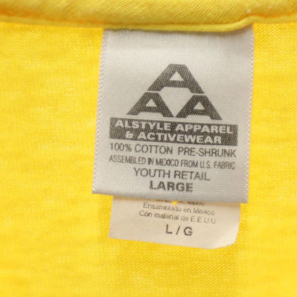 ALSTYLE APPAREL&ACTIVEWEAR アルスタイルアパレルアンドアクティブウェアー プリント 半袖 Tシャツ YOUTH RETAIL L イエロー キッズ