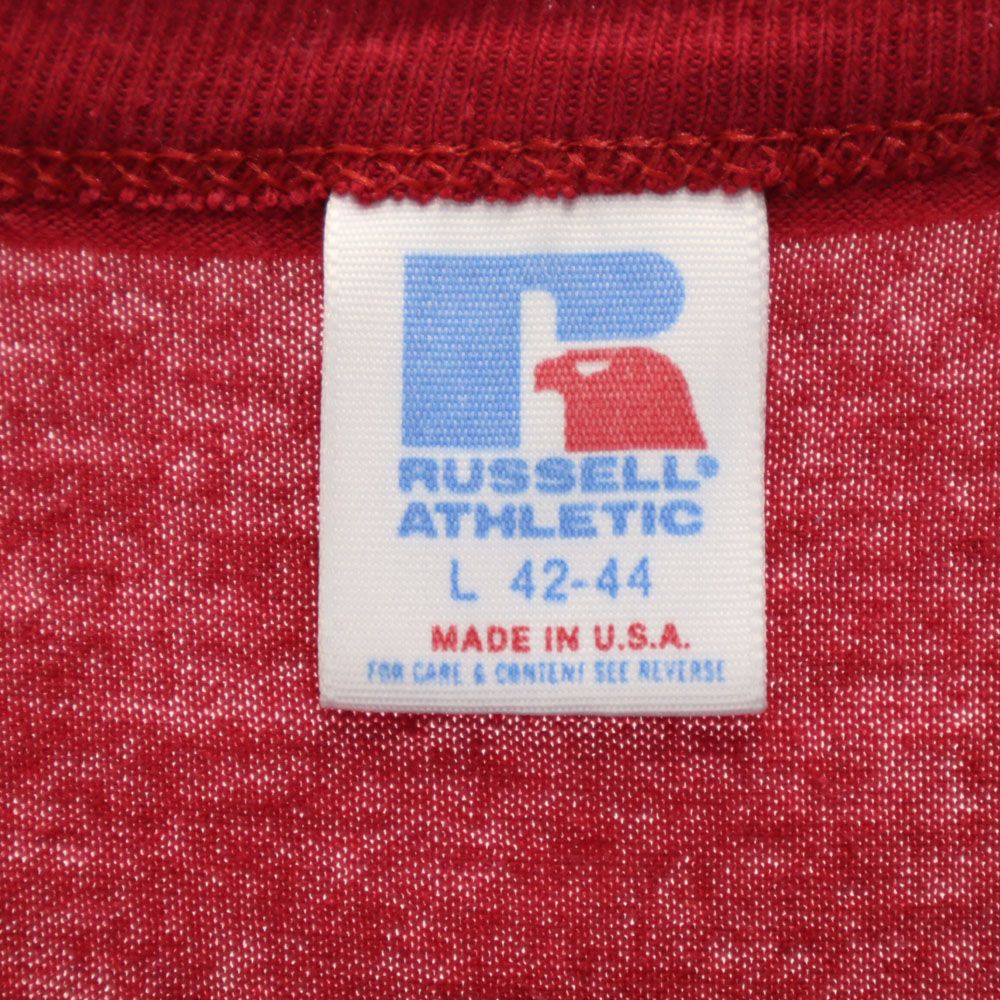 ラッセルアスレチック 80s USA製 ヴィンテージ 半袖 Tシャツ L ボルドー系 RUSSELL ATHLETIC メンズ