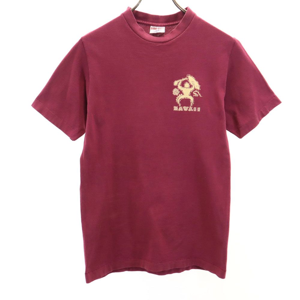SOFTEE 90s USA製 オールド バックプリント 半袖 Tシャツ S パープル系 メンズ