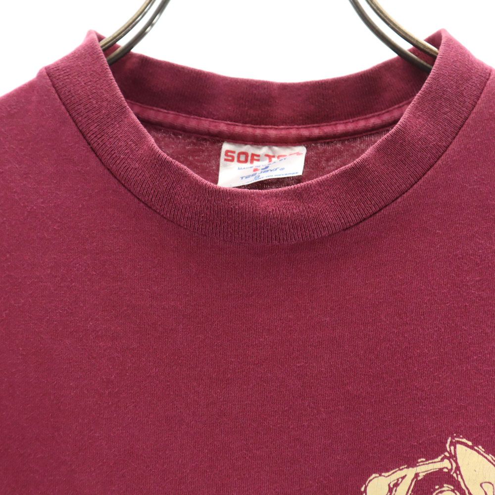 SOFTEE 90s USA製 オールド バックプリント 半袖 Tシャツ S パープル系 メンズ