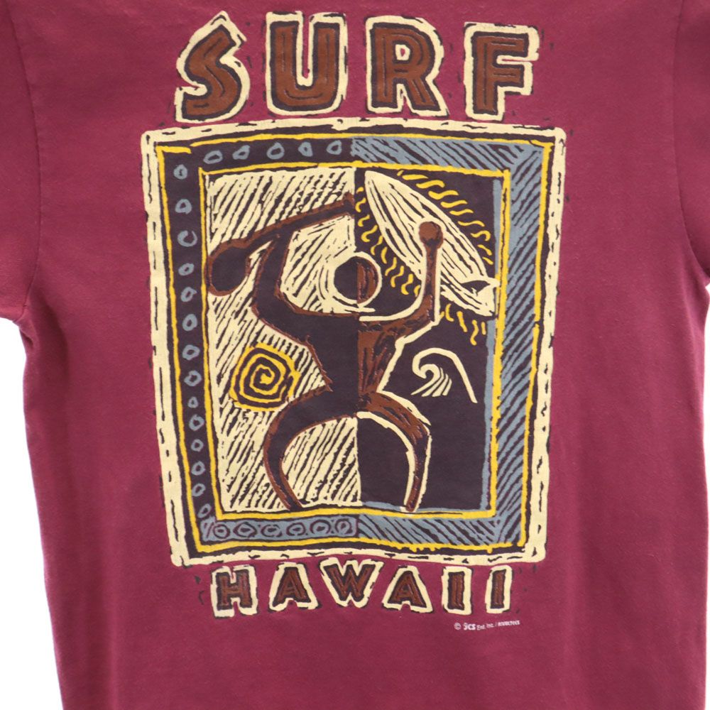 SOFTEE 90s USA製 オールド バックプリント 半袖 Tシャツ S パープル系 メンズ