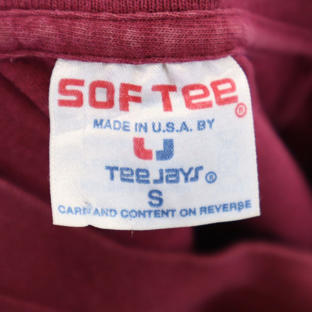 SOFTEE 90s USA製 オールド バックプリント 半袖 Tシャツ S パープル系 メンズ