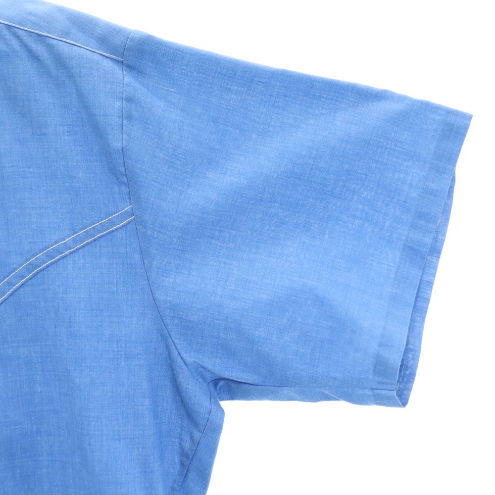 ヴィンテージ 70s USA製 半袖 シャツ L ブルー VINTAGE メンズ