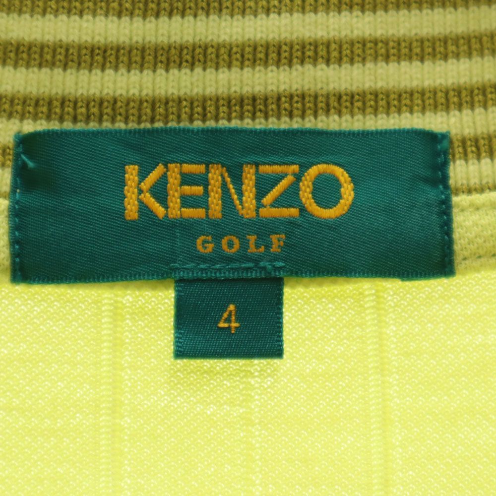 KENZO ケンゾー 90s 日本製 オールド 刺繍 ゴルフ 半袖 ポロシャツ 4 イエロー ハーフボタン メンズ