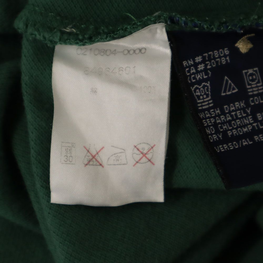 トミーヒルフィガー 90s フラッグタグ オールド 半袖 ポロシャツ M グリーン TOMMY HILFIGER 鹿の子 メンズ