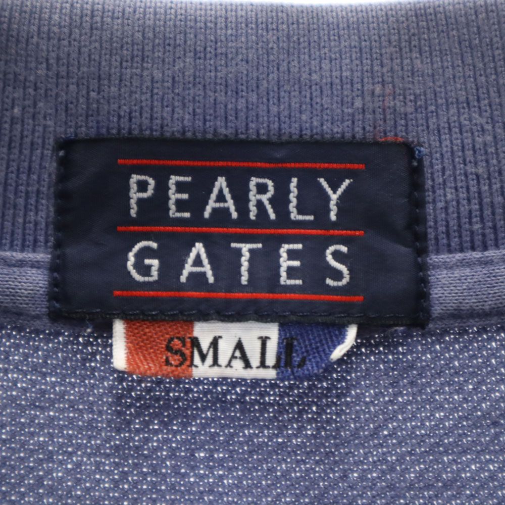 PEARLY GATES パーリーゲイツ 日本製 ゴルフ 半袖 ポロシャツ S ブルー 鹿の子 メンズ