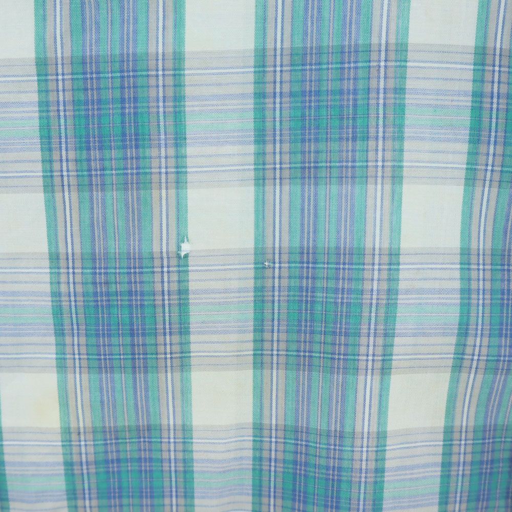 TOWNCRAFT タウンクラフト 80s ヴィンテージ チェック柄 半袖 シャツ XXLT(18-18 1/2 NECK) ブルー系 ビッグサイズ メンズ