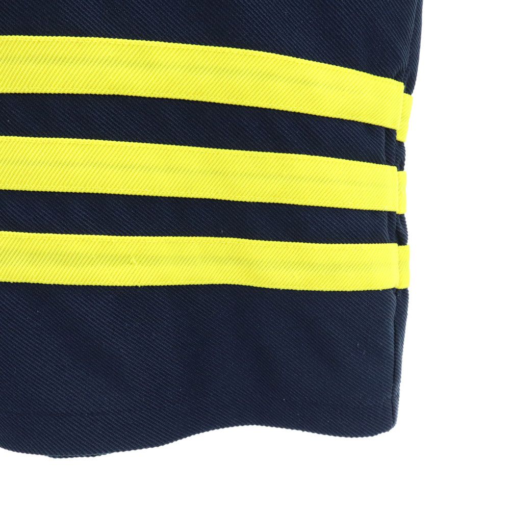 adidas アディダス 80s ヴィンテージ 万国旗タグ トレフォイルロゴ 半袖 Vネック Tシャツ L(M) ネイビー メンズ