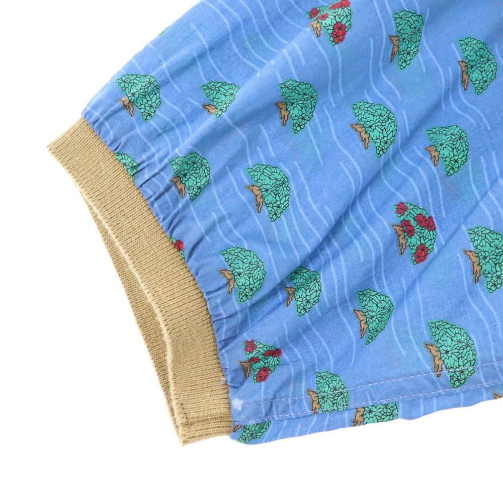 レインスプーナー 90s オールド 水着タグ 総柄 半袖 アロハ ポロシャツ S 水色系 reyn spooner メンズ