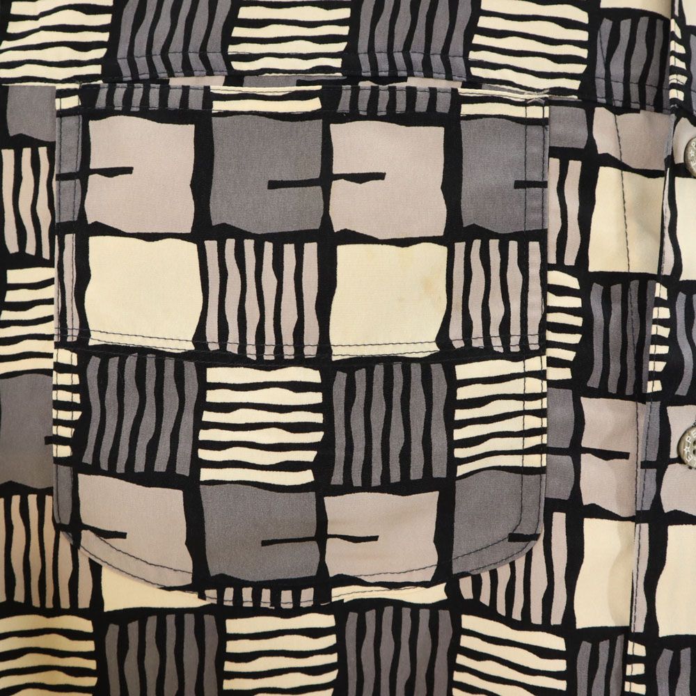 pellepelle ペレペレ 総柄 半袖 シャツ M グレー系 メンズ