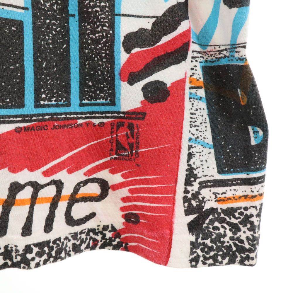 MAGIC JOHNSON TS マジックジョンソン 90s NBA シカゴブルス 両面プリント 半袖 Tシャツ レッド系 バスケットボール メンズ