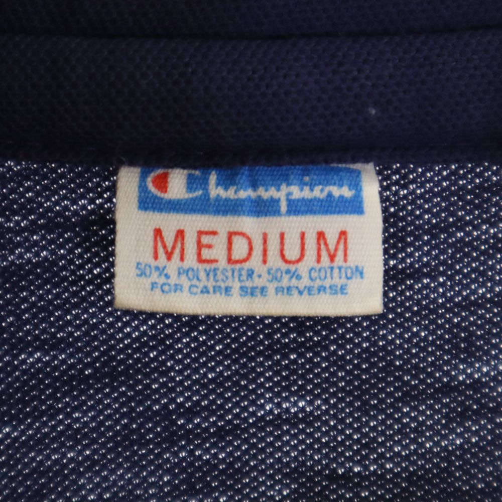 Champion チャンピオン 70s USA製 バータグ ヴィンテージ 半袖 ポロシャツ M ネイビー メンズ