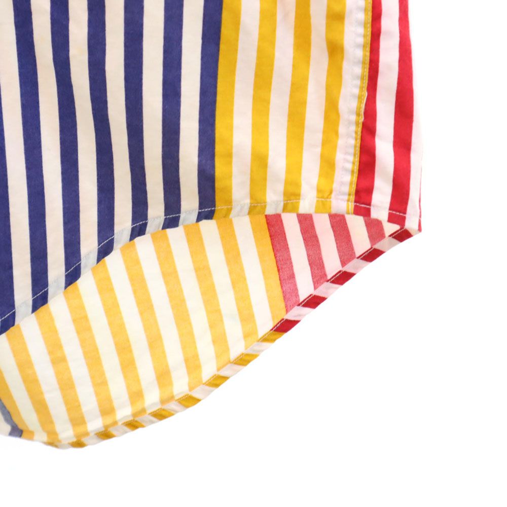 TOMMY HILFIGER トミーヒルフィガー 90s オールド フラッグタグ ストライプ 半袖 ボタンダウンシャツ M メンズ