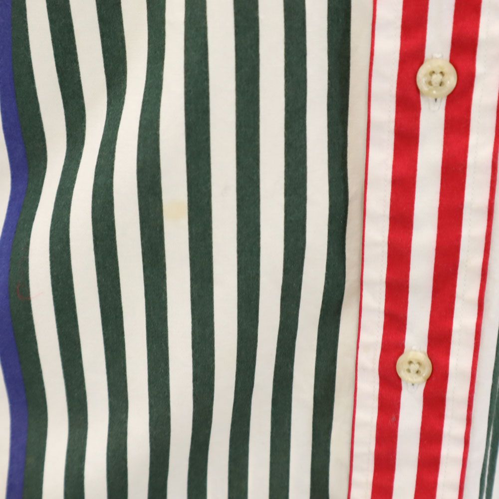 TOMMY HILFIGER トミーヒルフィガー 90s オールド フラッグタグ ストライプ 半袖 ボタンダウンシャツ M メンズ