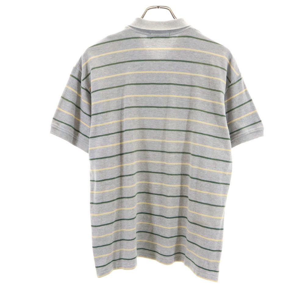 アイムプロダクト 日本製 イッセイミヤケ ボーダー柄 半袖 ポロシャツ M グレー系 im product 鹿の子地 イッセイミヤケ メンズ