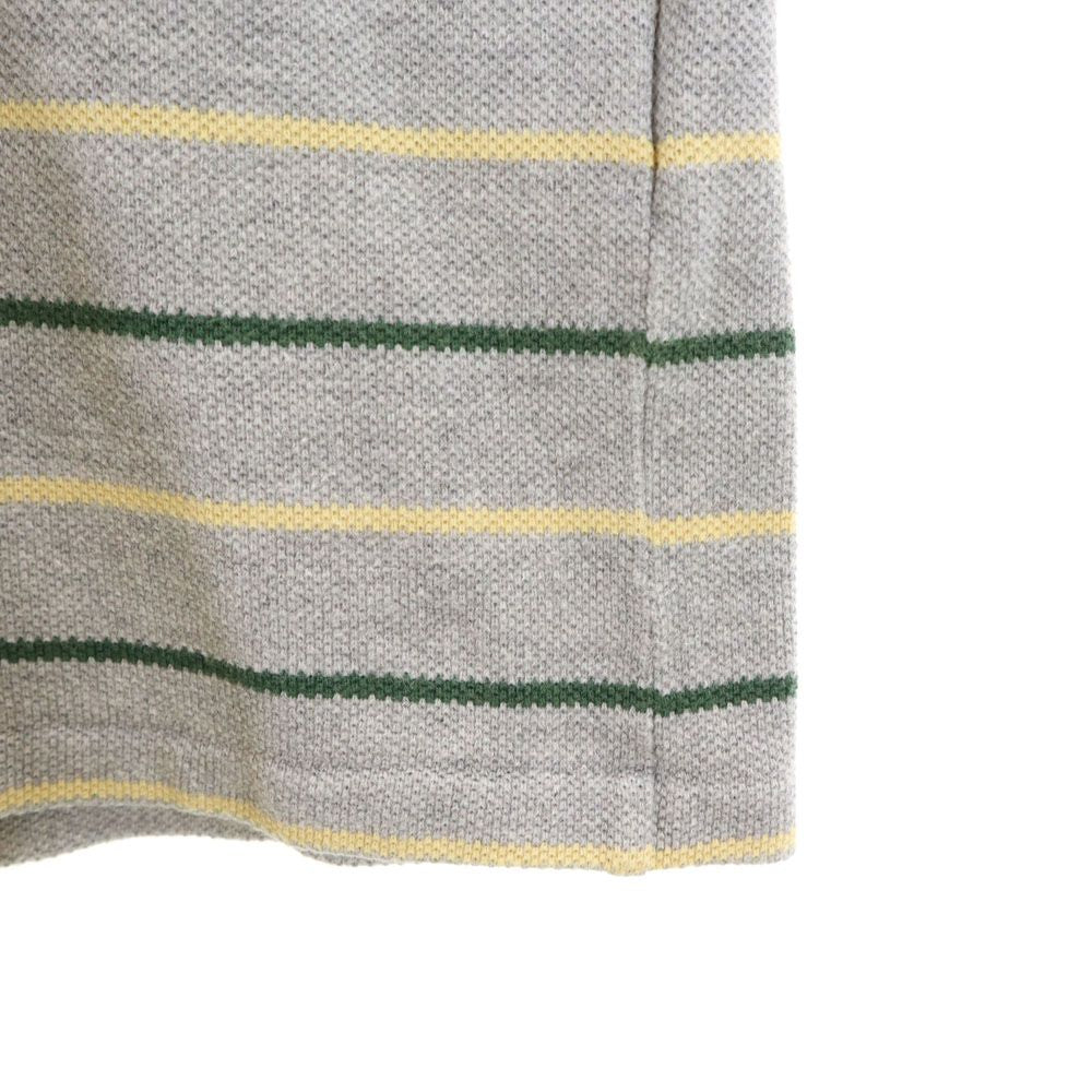 アイムプロダクト 日本製 イッセイミヤケ ボーダー柄 半袖 ポロシャツ M グレー系 im product 鹿の子地 イッセイミヤケ メンズ