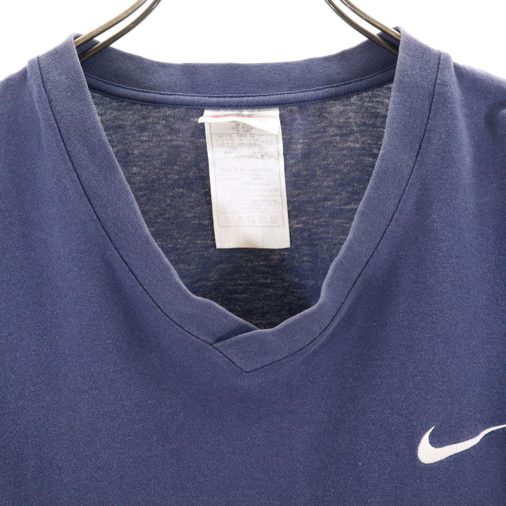ナイキ 90s 00s 白タグ オールド 半袖 Tシャツ L ブルー系 NIKE 刺繍 メンズ