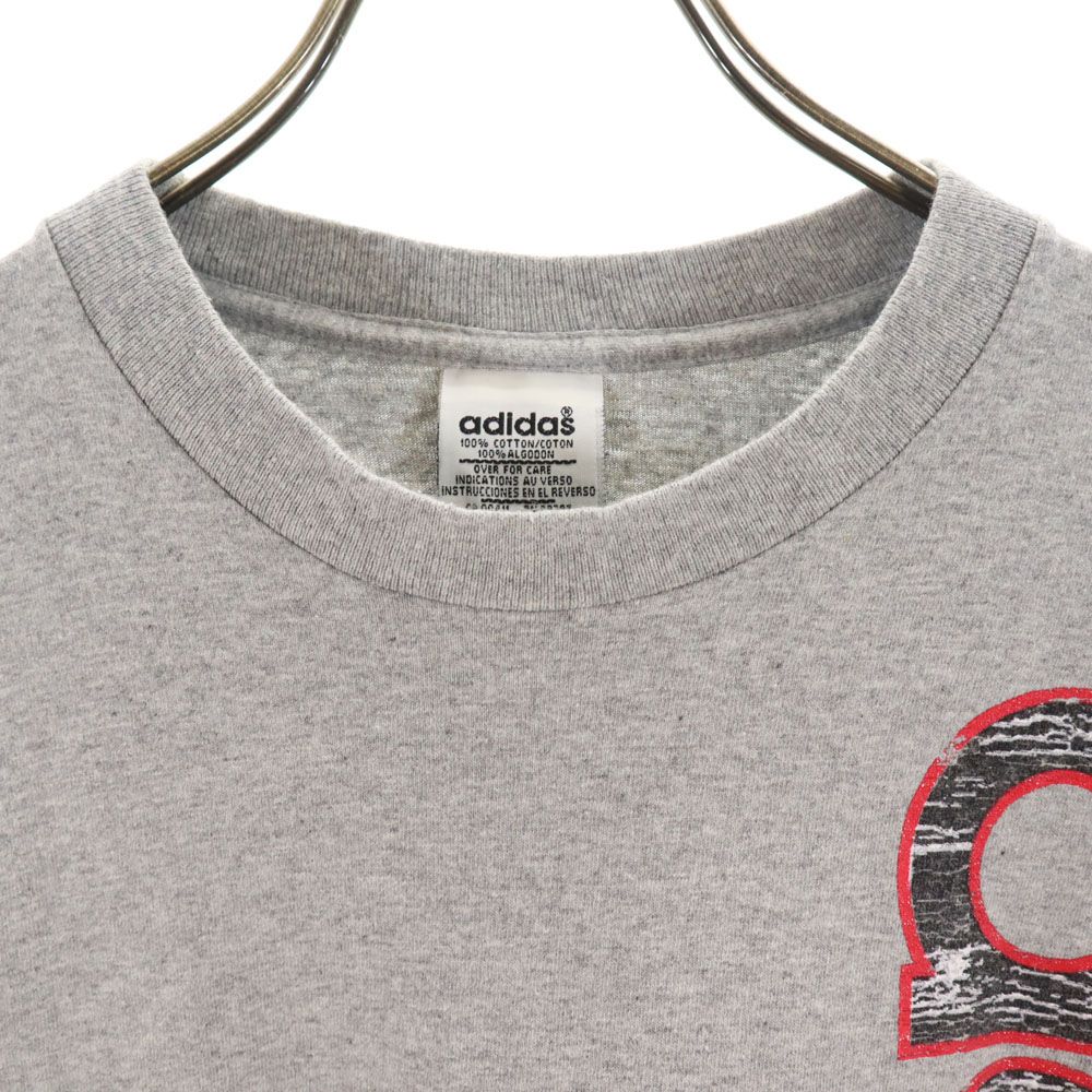 adidas アディダス 90s USA製 オールド 半袖 Tシャツ M グレー系 メンズ