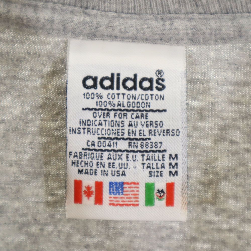 adidas アディダス 90s USA製 オールド 半袖 Tシャツ M グレー系 メンズ