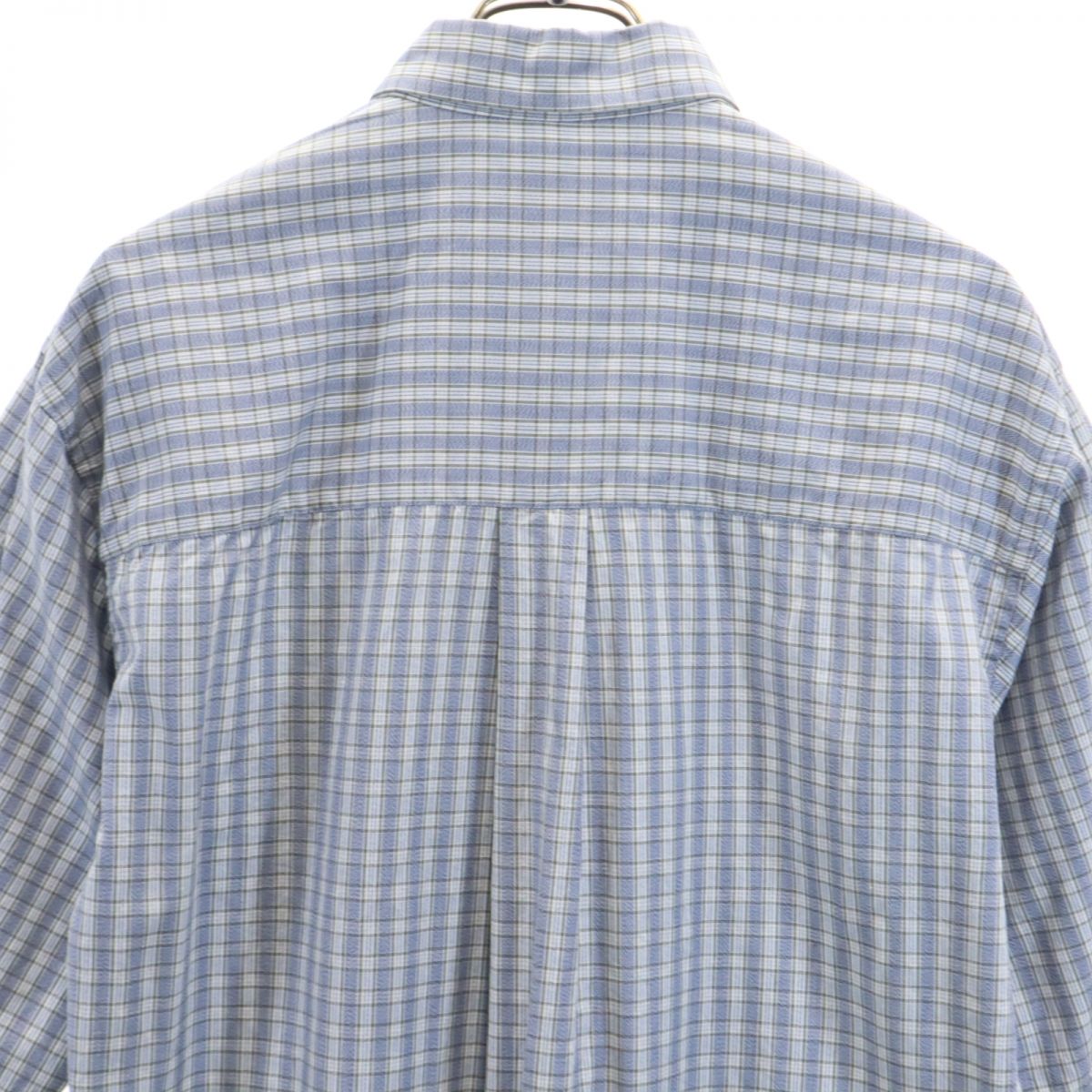 Burberrys バーバリーズ 90s オールド チェック柄 半袖 ボタンダウンシャツ M ブルー系 メンズ
