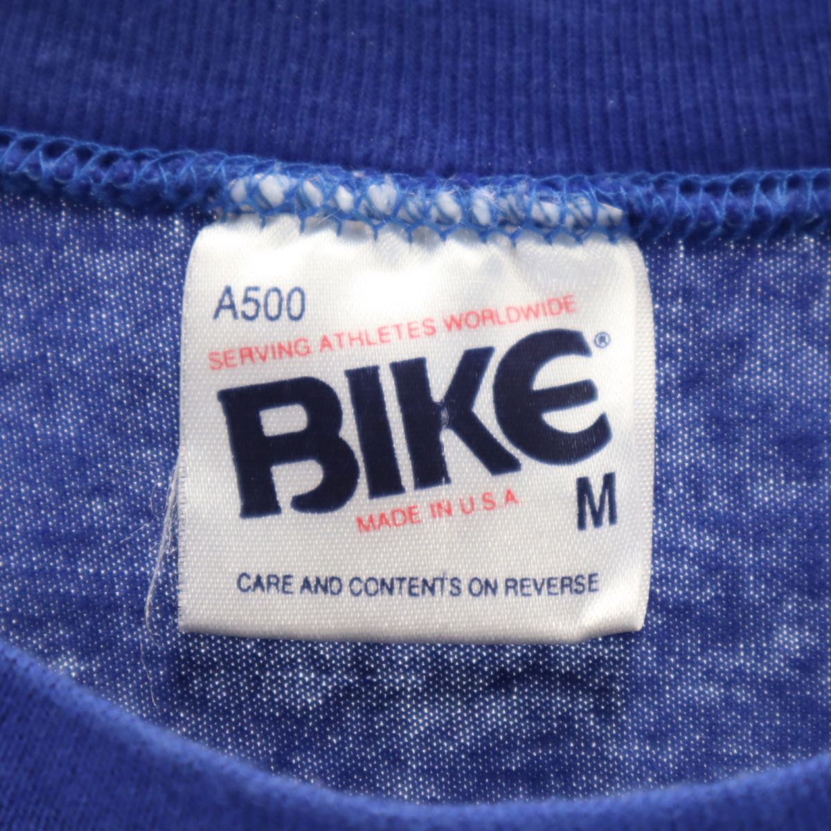 BIKE 90s USA製 オールド プリント 野球 半袖 Tシャツ M ブルー メンズ