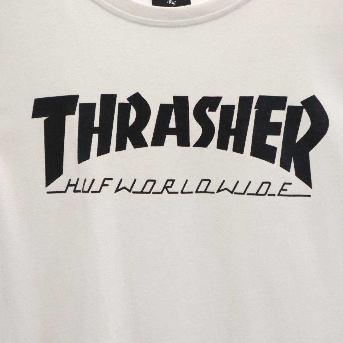 HUF ハフ × スラッシャー コラボ 半袖 Tシャツ XL 白 × THRASHER レディース