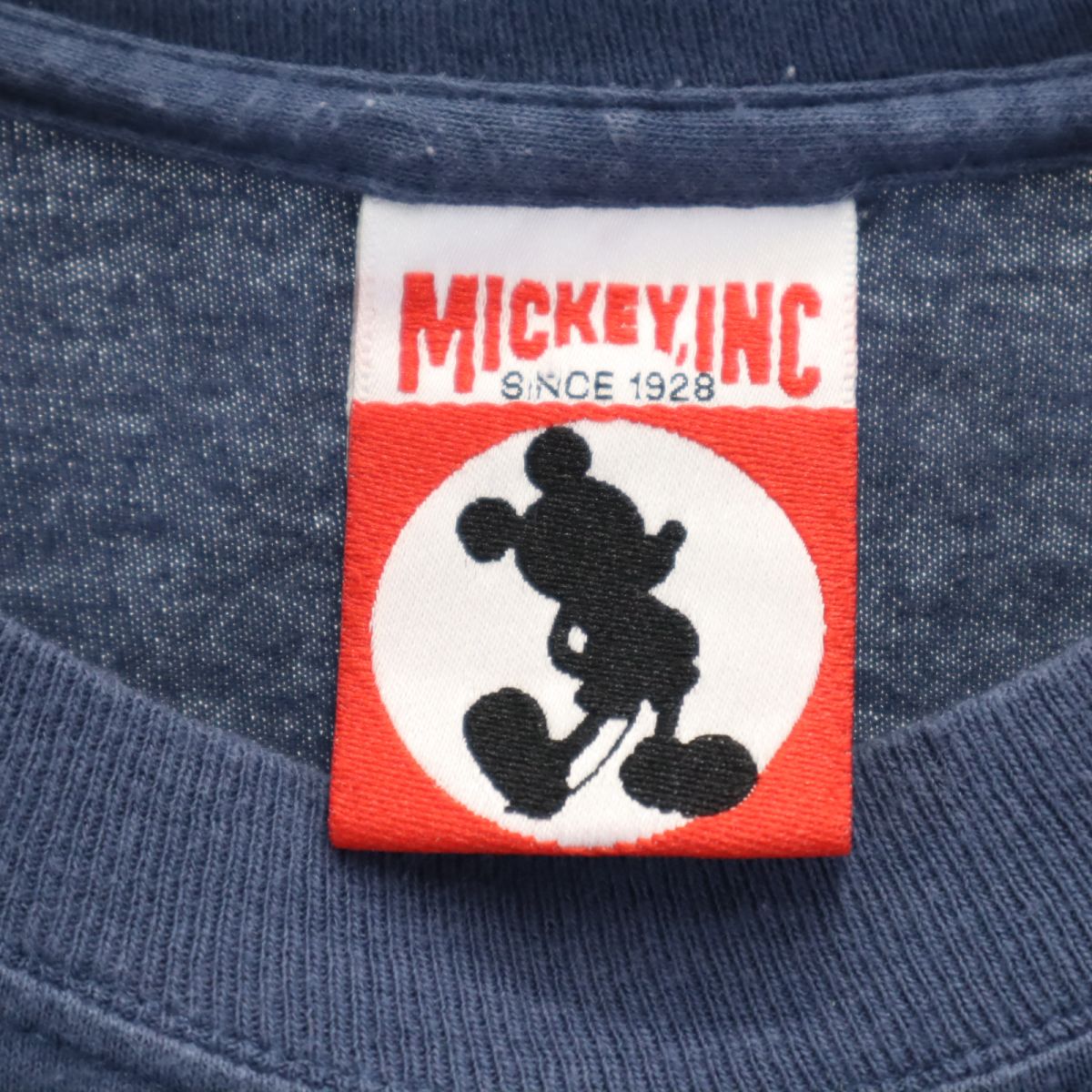 MICKEY,INC 90s USA製 オールド 半袖 ディズニーワールド 25周年記念 Tシャツ L ネイビー ミッキー ミッキーマウス メンズ