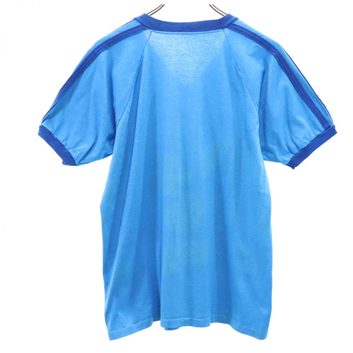 Velva Sheen ベルバシーン 90s USA製 オールド リンガー 半袖 Vネック Tシャツ L 青系 ミッキーマウス メンズ