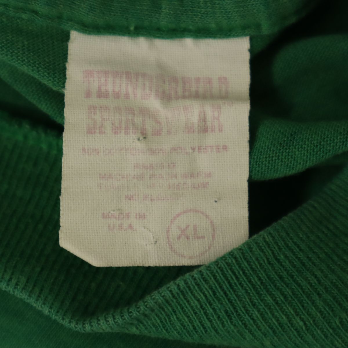 THUNDERBIRD SPORTSWEAR サンダーバードスポーツウェア 80s 90s USA製 オールド 半袖 Tシャツ XL 緑 メンズ