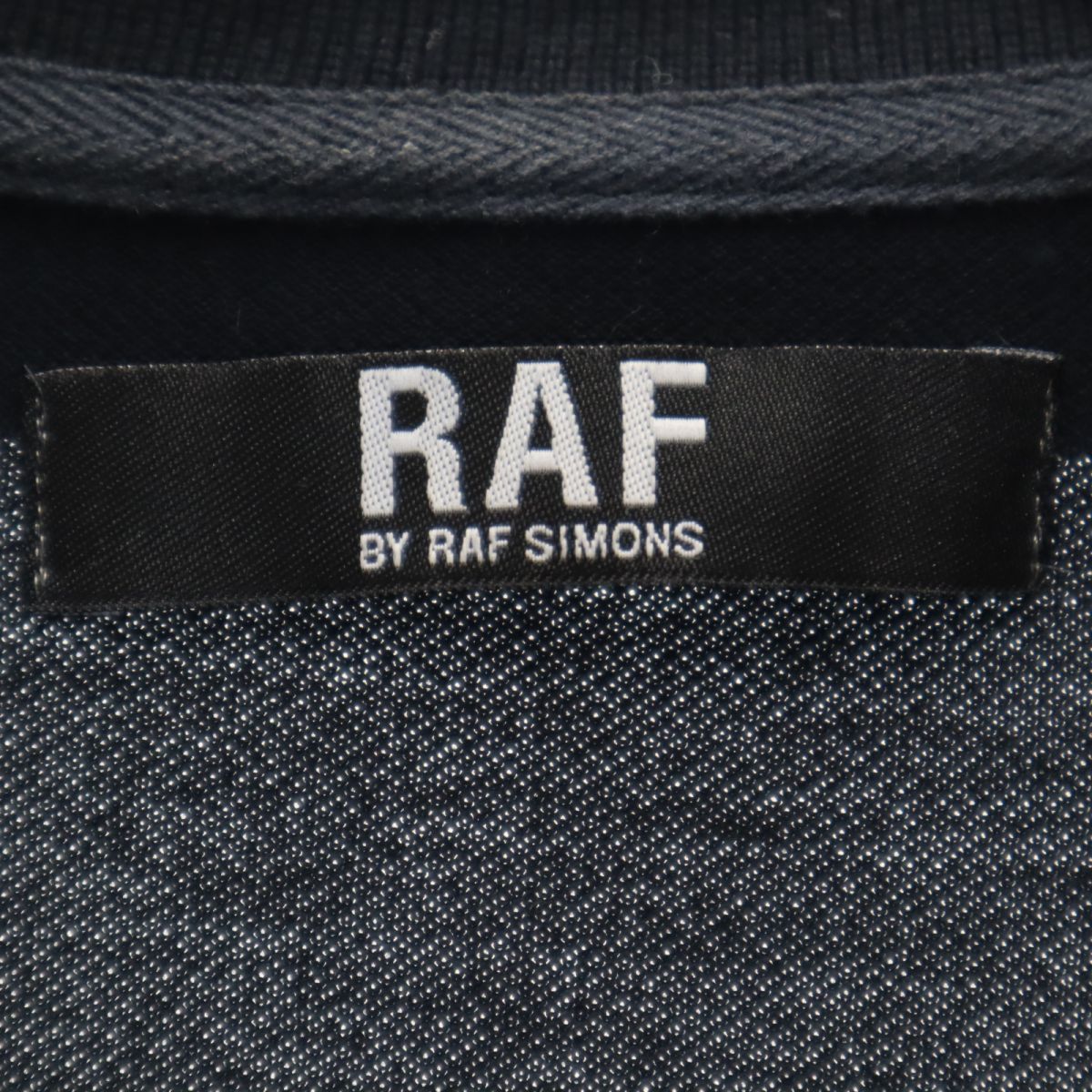 RAF BY RAF SIMONS ラフバイラフシモンズ 半袖 ポロシャツ S 黒 鹿の子地 メンズ