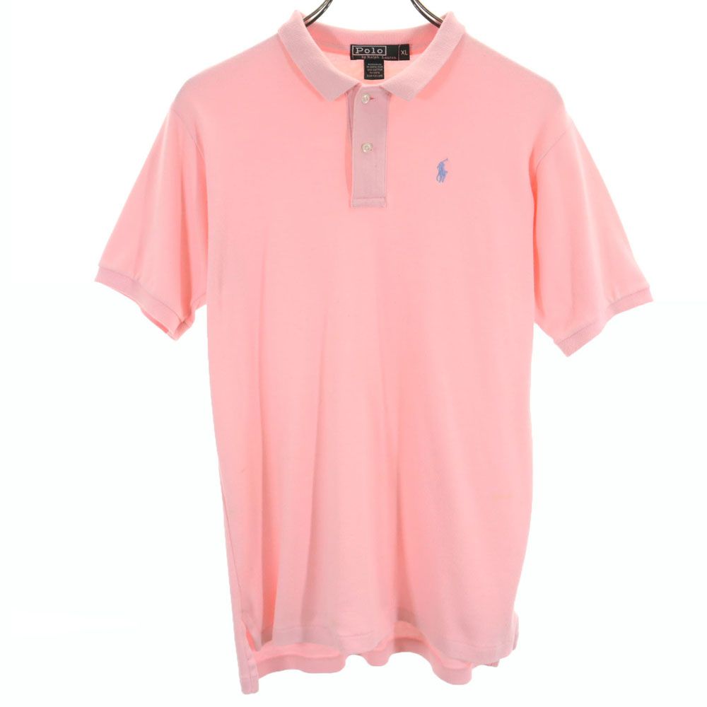 Polo by Ralph Lauren ポロバイラルフローレン 80s ヴィンテージ 緑タグ ボーイズ 半袖 ポロシャツ XL ピンク メンズ