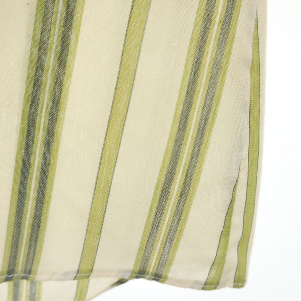 VINTAGE ヴィンテージ 70s ストライプ柄 半袖 シャツ 16 グリーン×ベージュ メンズ