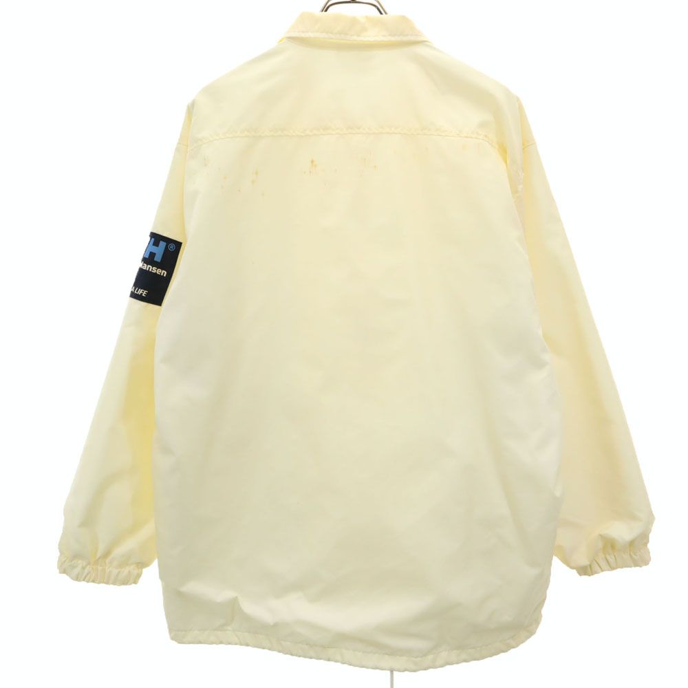 HELLY HANSEN ヘリーハンセン 80s ヴィンテージ ナイロン コーチジャケット L アイボリー 裏起毛 メンズ